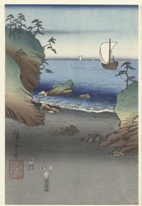 Il principe elegante Genji a Suma (Furyu Genji Suma) da Hiroshige (I) , Utagawa