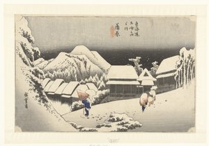 Kanbara, neve serale Le 53 stazioni del Tokaido (titolo della serie) da Hiroshige (I) , Utagawa