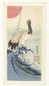 Gru e sole nascente da Hiroshige (I) , Utagawa