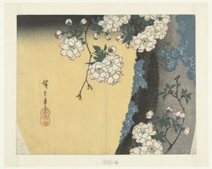 Tronco muschioso e fiori di ciliegio da Hiroshige (I) , Utagawa