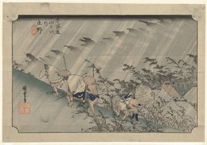 Tempesta di pioggia a Shono (Le 53 stazioni del Tokaido) da Hiroshige (I) , Utagawa