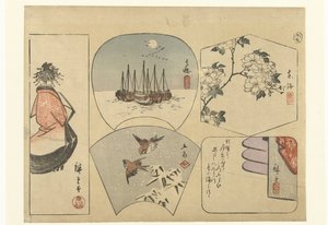 Cinque ritagli da Hiroshige (I) , Utagawa