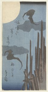 Pipistrelli e luna da Hiroshige (I) , Utagawa