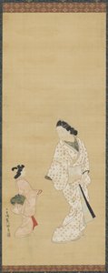 Yujo e una ragazza, 1688-1697 da Hishikawa Morofusa