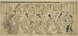 Una Parata di Cortigiane, c.1690 da Hishikawa Moronobu