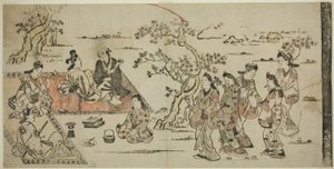 Ammirare i fiori da Hishikawa Moronobu