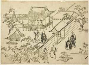 Honbo, dalla serie "Scene di osservazione dei fiori a Ueno (Ueno hanami no tei)" da Hishikawa Moronobu