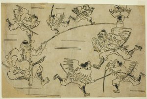 Il re Tengu che addestra i suoi allievi