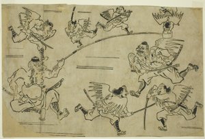 Il re Tengu che allena i suoi allievi