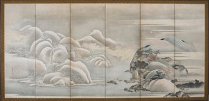 Paesaggio: due delle quattro stagioni, autunno e inverno da Hishikawa Sori
