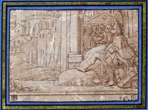 Il Saggio (meditazione). Disegno di Hobben. XVI secolo da Hobben