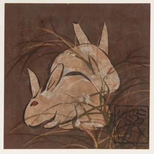 Conigli e erbe, periodo Edo