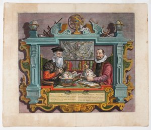 Doppio ritratto di Gerardus Mercator 1512-1594 e Jodocus Hondius 1563-1612 da Hondius