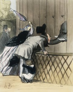 Uno spavento nel Jardin des Plantes, da "Les Etrangers a Paris" di Honore Daumier, Aubert et Compagnie, 1844 da Honoré Daumier