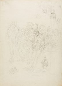 Un gruppo di uomini e altri schizzi, 1857 da Honoré Daumier