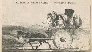 In campagna, niente scioperi dei cocchieri... (recto); Villani che si accontentano... (verso) da Honoré Daumier