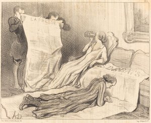 Abbonati che ricevono il loro giornale... da Honoré Daumier