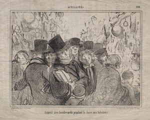 Attualità (n. 260): Vista dei boulevard durante un mercato di cianfrusaglie da Honoré Daumier