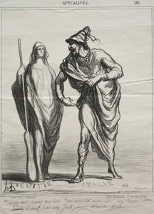 Attualità, tavola 181: Cosa mi prendi per! Prendi il mio braccio, 1866 da Honoré Daumier