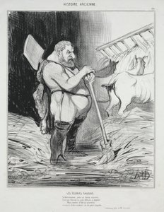 Storia Antica, tavola 26: La Stalla di Augia, 25 settembre 1842 da Honoré Daumier