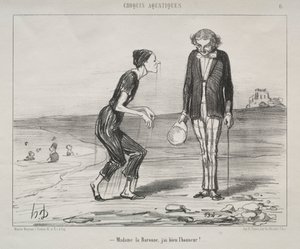 Schizzi acquatici, tavola 8: Madame la Baronne, è un onore... da Honoré Daumier