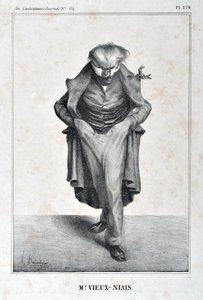 Opera di Honoré Daumier (1808-1879). Charivari del 1833: Serie Celebrites de la Caricature "M. Vieux-Niais" MUSEE DES BEAUX ARTS - PALAIS LONGCHAMP, MARSEILLE da Honoré Daumier