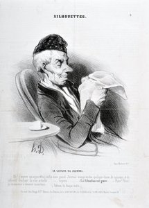 Opera di Honore Daumier (1808-1879) Charivari del 1840: Serie SOUXETTES "La lettura del giornale" MUSEO DELLE BELLE ARTI - PALAIS LONGCHAM da Honoré Daumier