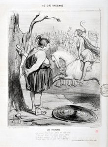 Opera di Honore Daumier (1808-1879) Charivari del 1842: Serie HISTORIE ANCIE Les Amazones. 