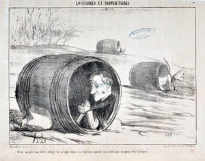 Opera di Honore Daumier (1808-1879) Charivari del 1854: Serie TENNIQUES ET OWNIRES "È un po