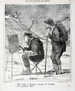 Serie I PAESAGGISTI IN INVERNO "-Vecchio mio, il tuo dipinto manca di calore -E il pittore anche!". MUSEE DES BEAUX ARTS - PALAIS LONGCHAMP, MARSEILLE da Honoré Daumier