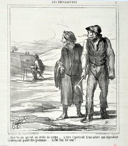 Serie I PAESAGGISTI "-In questo che è un corpo buffo... disegna un ritratto di un albero che non produce solo mele... è pazzo di!". MUSEE DES BEAUX ARTS - PALAIS LONGCHAMP, MARSEILLE da Honoré Daumier