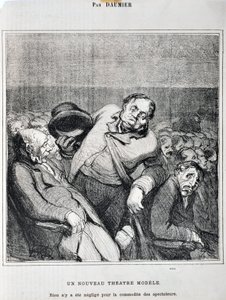 Opera di Honoré Daumier (1808-1879). Charivari del 1864: Serie schizzi presi al Teatro Un nuovo modello di teatro. Nulla è stato trascurato per la comodità degli spettatori MUSEO DELLE BELLE ARTI - PALAZZO LONGCHAMP, MARSIGLIA da Honoré Daumier