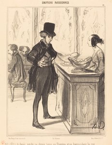 Aver perso la sua mezza tazza al Domino e la sua borsa per strada da Honoré Daumier