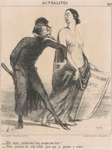 Bella signora, volete... accettare il mio braccio? da Honoré Daumier