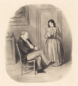 Borghese che si fa leggere, dopo pranzo, alcuni capitoli... da Honoré Daumier