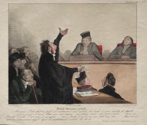 Caricaturana, tavola 44: Robert-Macaire, avvocato, 1837 da Honoré Daumier