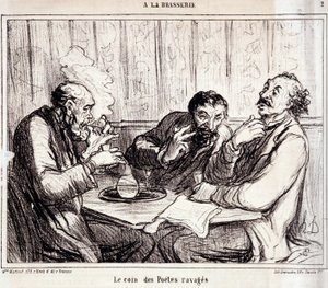 Vignetta sui poeti. Serie "A la brasserie": "L