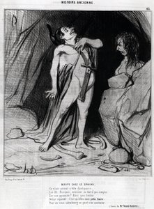 Cartone animato di Honore Daumier su Edipo e la Sfinge, -in "Charivari", 12 dicembre da Honoré Daumier