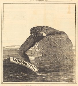 È pericoloso, la pesca con la rete a strascico da Honoré Daumier
