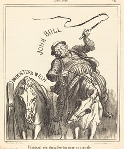 Cambiando il suo cavallo orbo per un cieco da Honoré Daumier