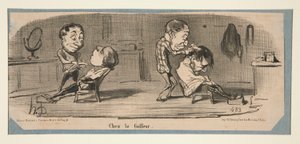 Dal sarto, dal parrucchiere, in Charivari, 3, 16 e 19 febbraio, 1853 da Honoré Daumier