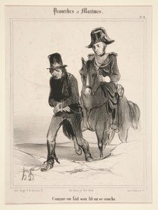 Come si fa il letto, così ci si corica, tavola 4 da Proverbi e Massime da Honoré Daumier