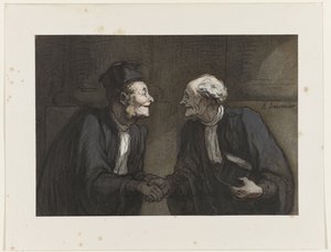 Deux avocats: la poignée de main da Honoré Daumier