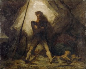 La veglia di Don Chisciotte, 1855-56 da Honoré Daumier
