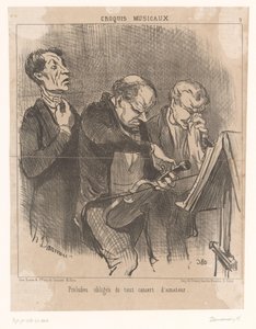 Tre musicisti dilettanti prima di un concerto da Honoré Daumier
