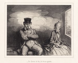 In treno... un vicino piacevole da Honoré Daumier