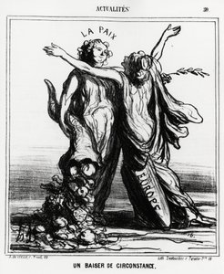 Europa e pace: un bacio speciale (illustrazione di Honoré Daumier, pubblicata in Charivari, 1 aprile)