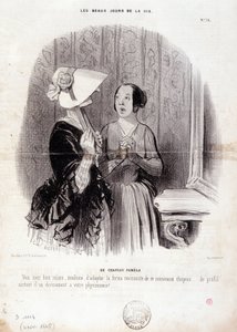 Vignetta sulla moda. Serie "I bei giorni della vita": "Un cappello Pamela..." 4 novembre da Honoré Daumier