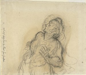 Donna spaventata da Honoré Daumier