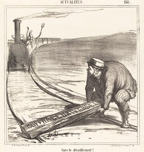 Attenzione al deragliamento! da Honoré Daumier